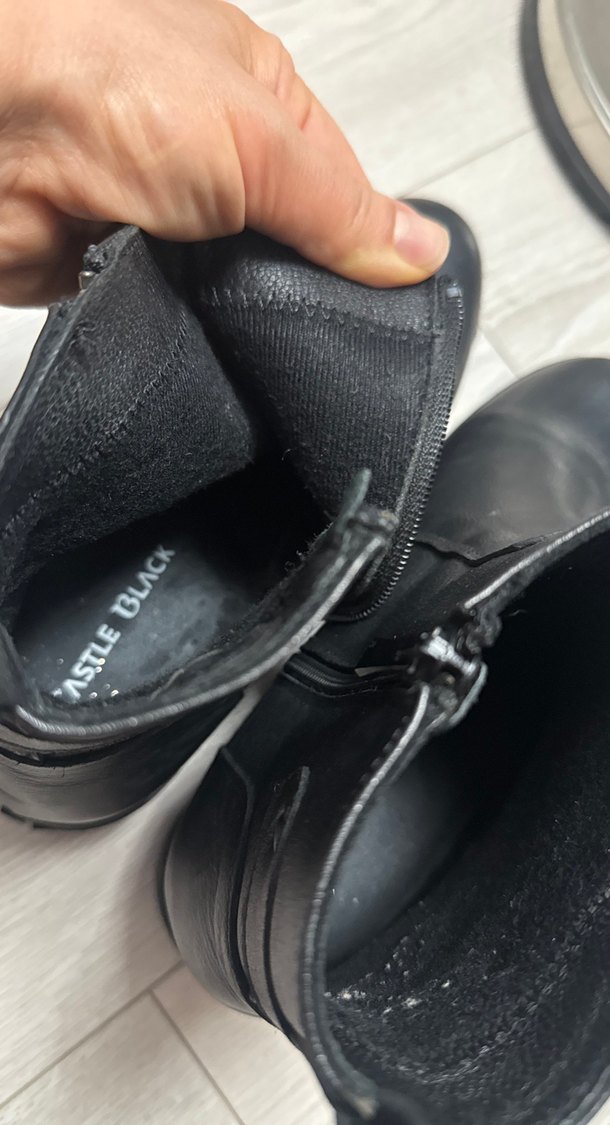 Gerçek deri Siyah Deri Gotik Kadın Botları - Görsel 5