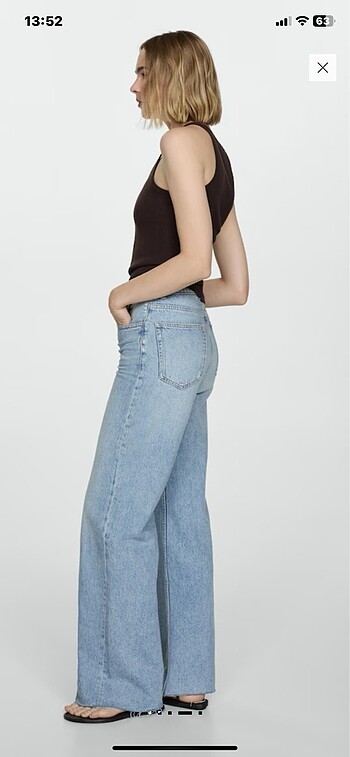 36 Beden mavi Renk Mango wideleg jean