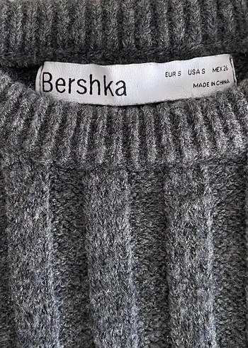 Bershka Gri Kadın Yün Triko Kazak