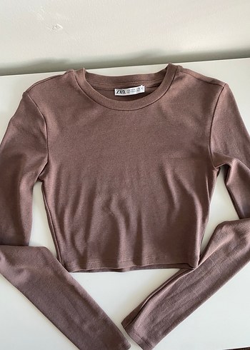 Kadın Crop Top Uzun Kollu