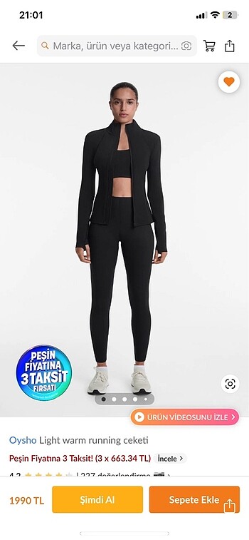 oysho light warm running ceket