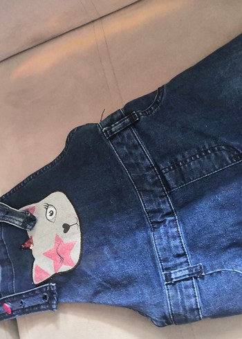 LC Waikiki Kız Çocuk Renkli Baskılı Kot Salopet