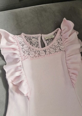 Kız Çocuk Pembe Fırfırlı elbise güzel elbise