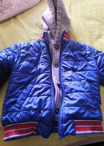 Mavi Fermuarlı Erkek Çocuk Mont - Görsel 4