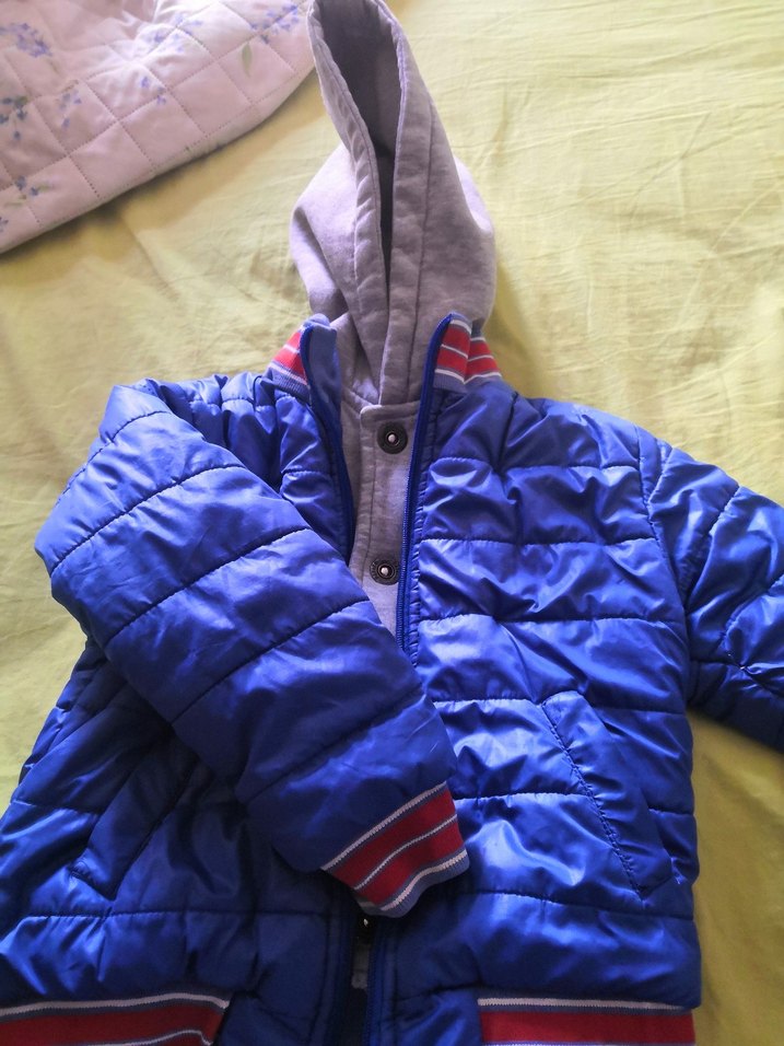 Mavi Fermuarlı Erkek Çocuk Mont - Görsel 5