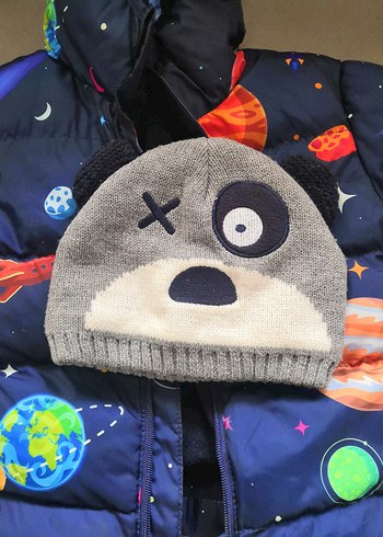 Erkek Çocuk Kapüşonlu Uzay Desenli Mont - Görsel 2