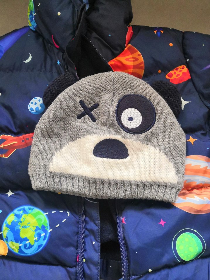 Erkek Çocuk Kapüşonlu Uzay Desenli Mont - Görsel 2