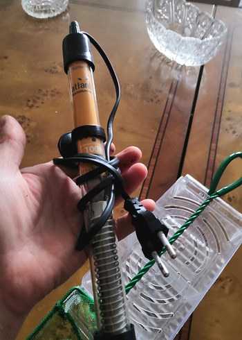 Parlak Yeşil balık  Kafesi Temizleme Filesi. Isıtıcısı  yuvalık - Görsel 8