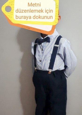 Düğmeli Lacivert Pamuk Papyon. 2 takım - Görsel 7