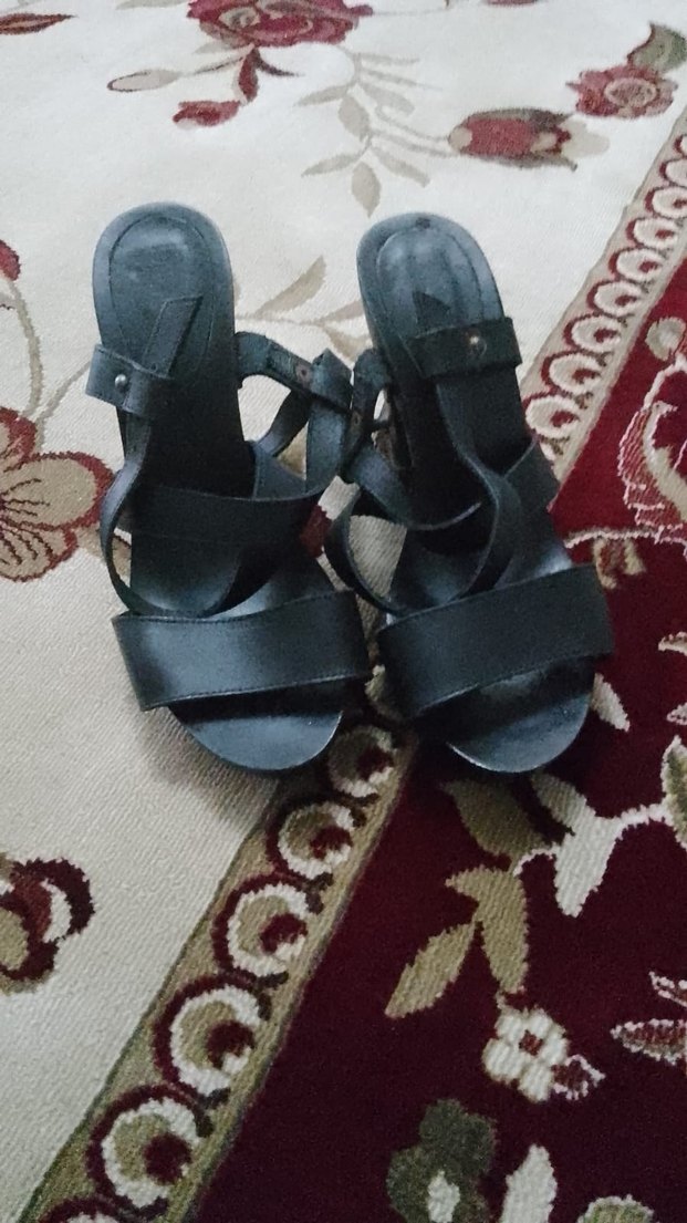 Siyah Yılan Desenli Gotik Platform Topuklu - Görsel 2