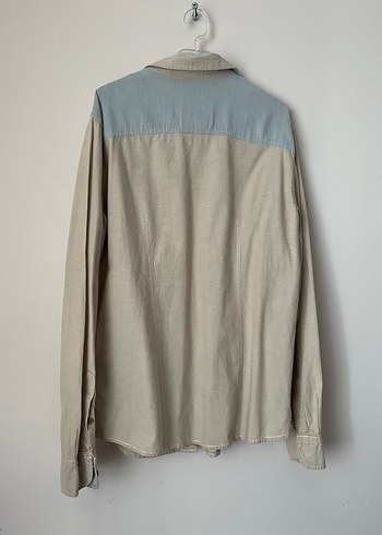 Bershka Bej Erkek Keten Gömlek, Uzun Kollu, Düğmeli