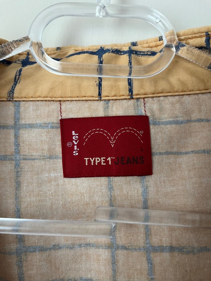 Bej Kareli Uzun Kollu Keten Gömlek - Görsel 3