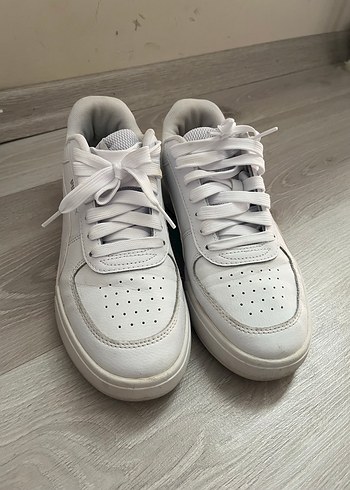 Beyaz Puma Platform Topuklu Bağcıklı Spor Ayakkabı - Görsel 2