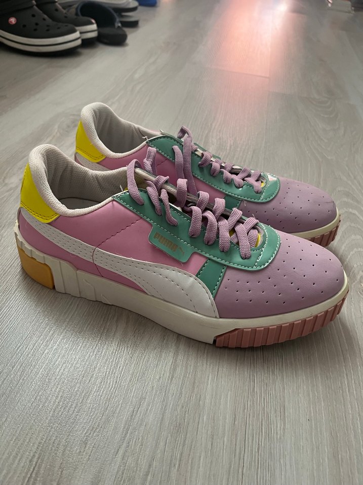 Pembe bağcıklı tie-dye kadın spor ayakkabı - Görsel 2