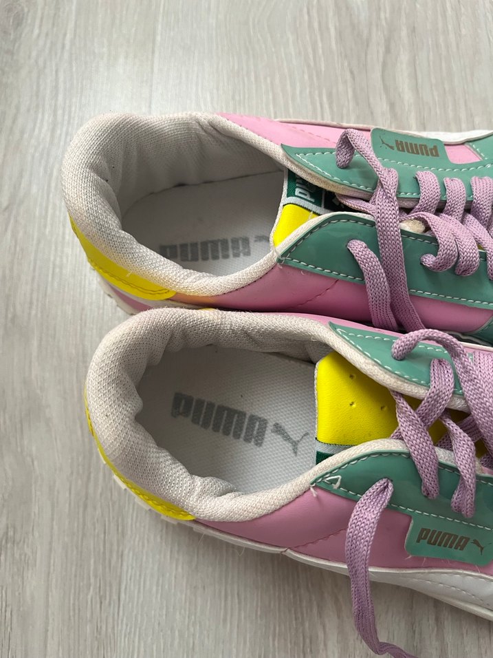 Pembe bağcıklı tie-dye kadın spor ayakkabı - Görsel 4