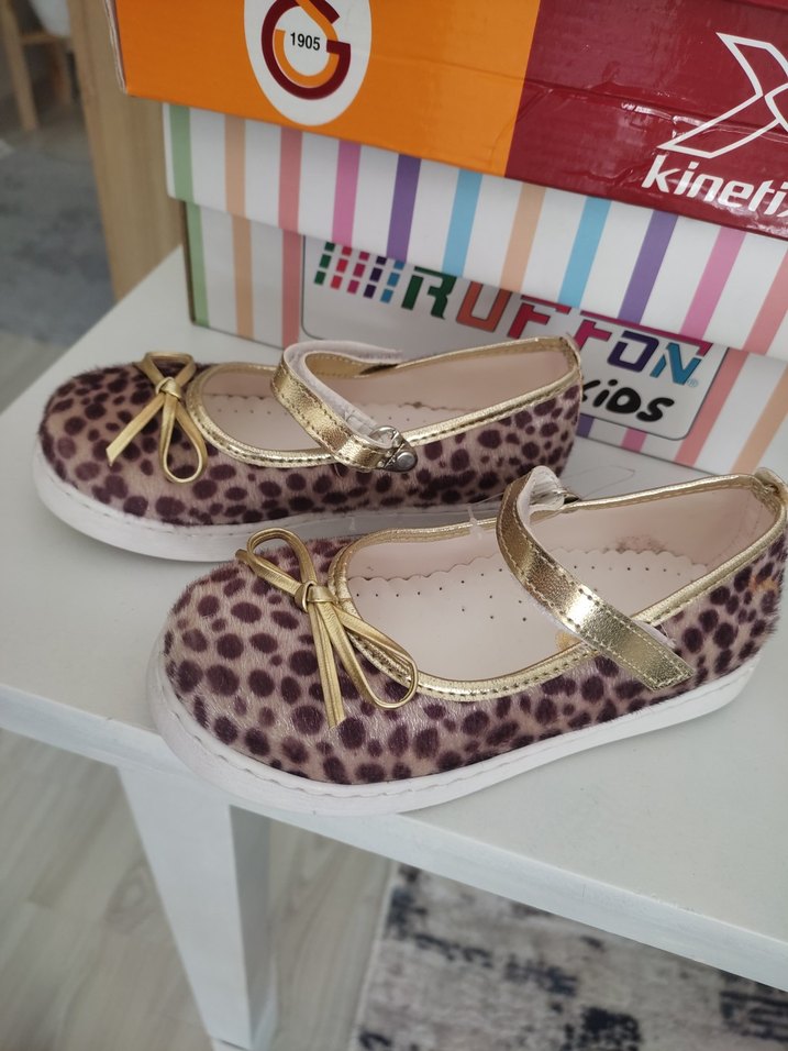 leopar desenli kız çocuk babet - Görsel 3