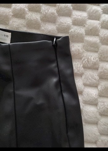 Kız çocuk Siyah Deri Midi Pantolon - Görsel 4