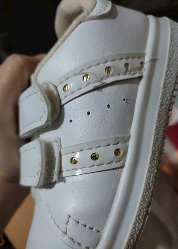 Kız Çocuk Beyaz Cırt Cırtlı Spor Ayakkabı - Görsel 5