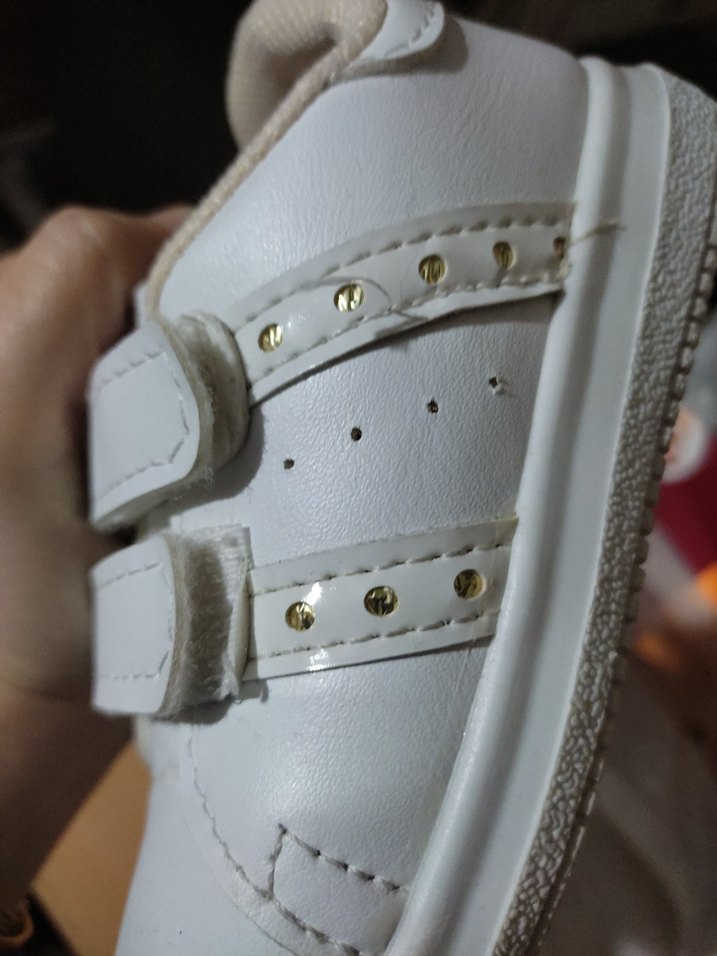 Kız Çocuk Beyaz Cırt Cırtlı Spor Ayakkabı - Görsel 5