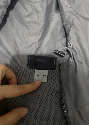 Gri Fermuarlı Uzun Erkek Yağmurluk - Görsel 2