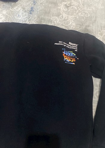 Kapüşonlu Siyah Baskılı Erkek Sweatshirt - Görsel 3