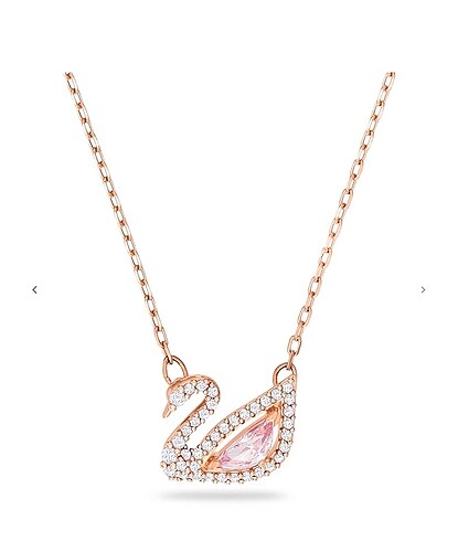 Swarovski Kuğu Pembe Altın Kaplama Kolye