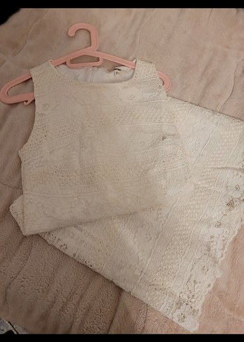 Koton Kırık Beyaz Dantelli  elbise - Görsel 5