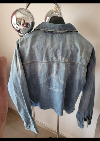 ColinsGevşek Kesim Kısa Batik Kot Ceket - Görsel 3