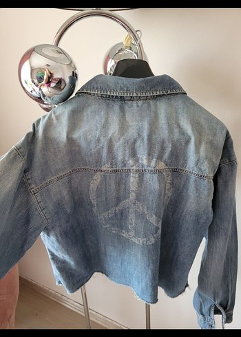 ColinsGevşek Kesim Kısa Batik Kot Ceket - Görsel 4