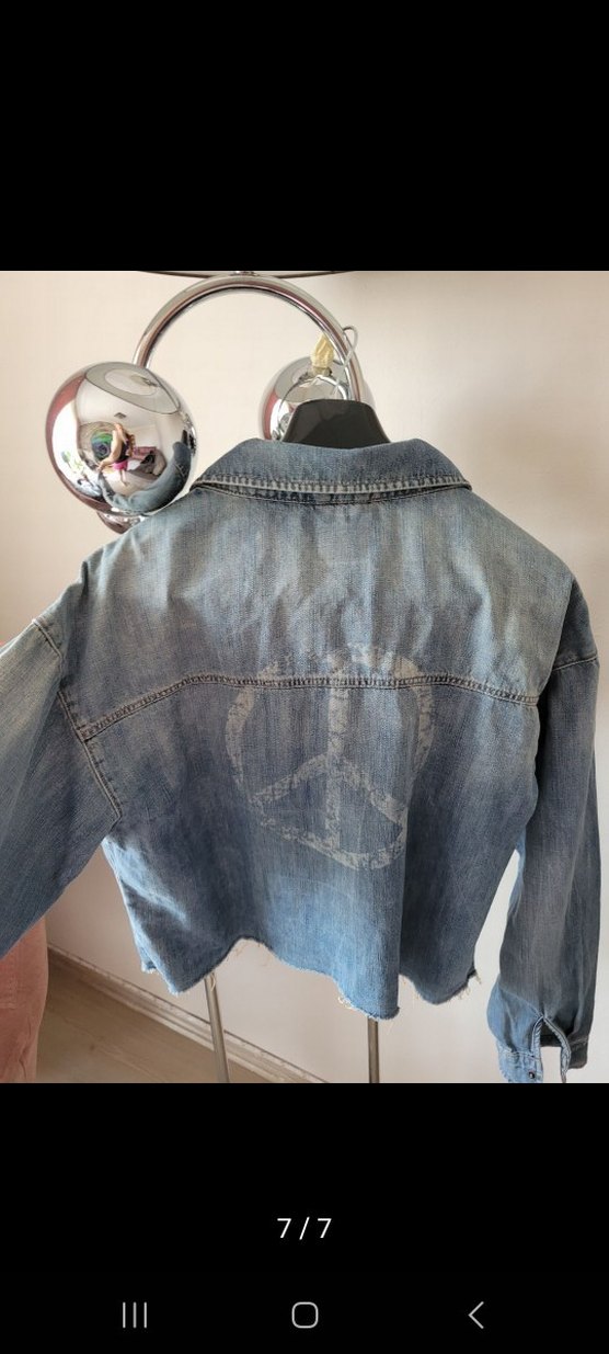 ColinsGevşek Kesim Kısa Batik Kot Ceket - Görsel 4