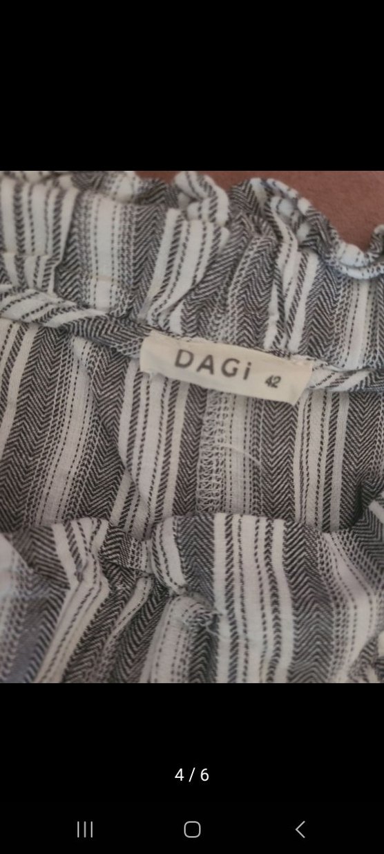 Gri Çizgili Keten Kısa Pilili Kadın şort - Görsel 5