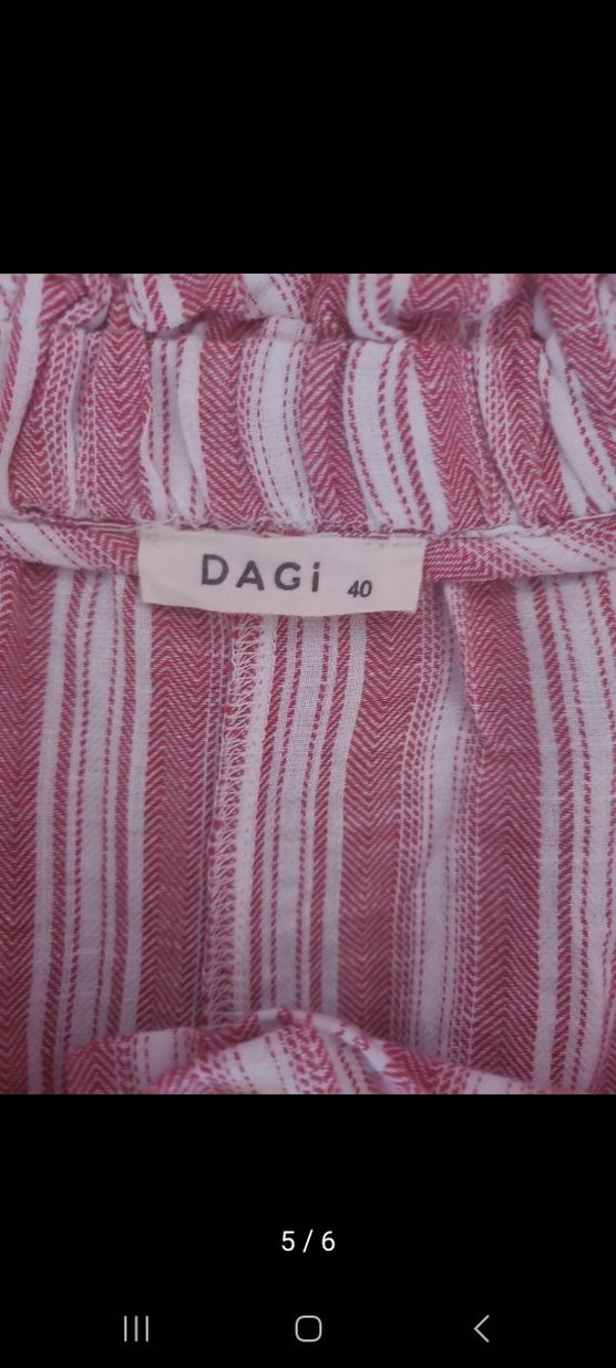 Dagi Pembe Çizgili Mini Keten Şort - Görsel 5