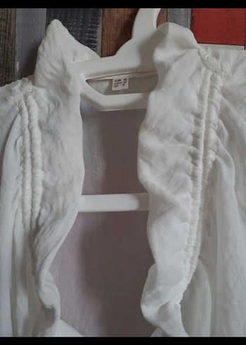 Düğmeli Beyaz  Bohem Halter Bluz - Görsel 4