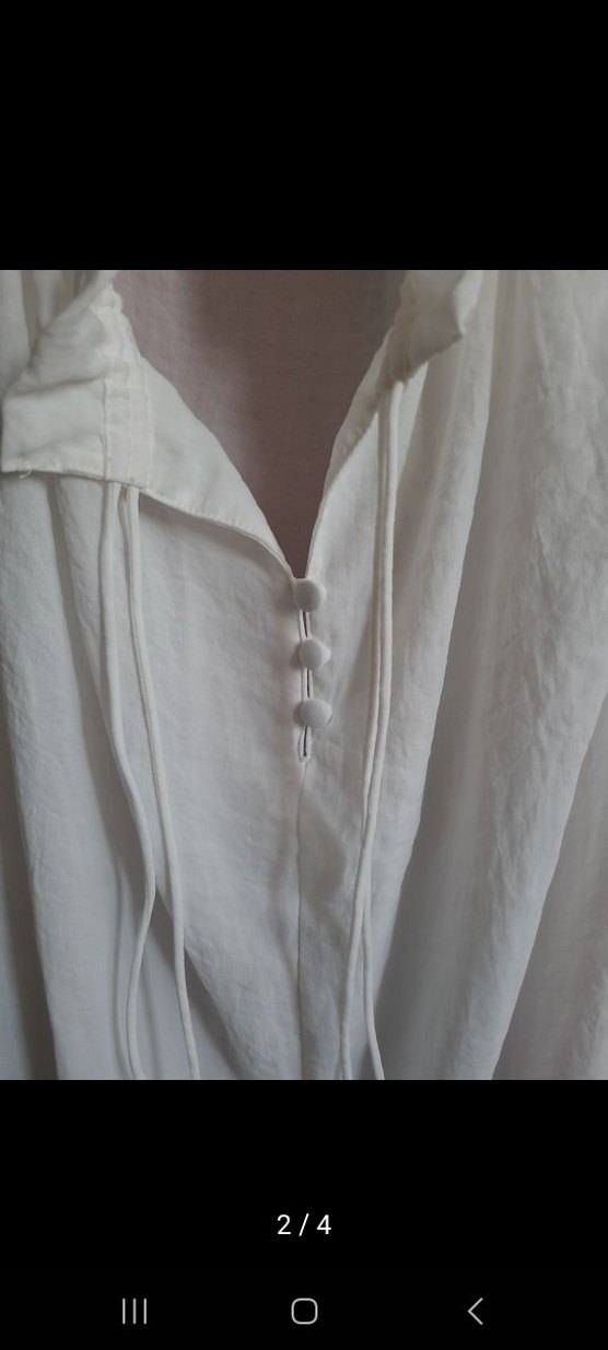 Düğmeli Beyaz  Bohem Halter Bluz - Görsel 2