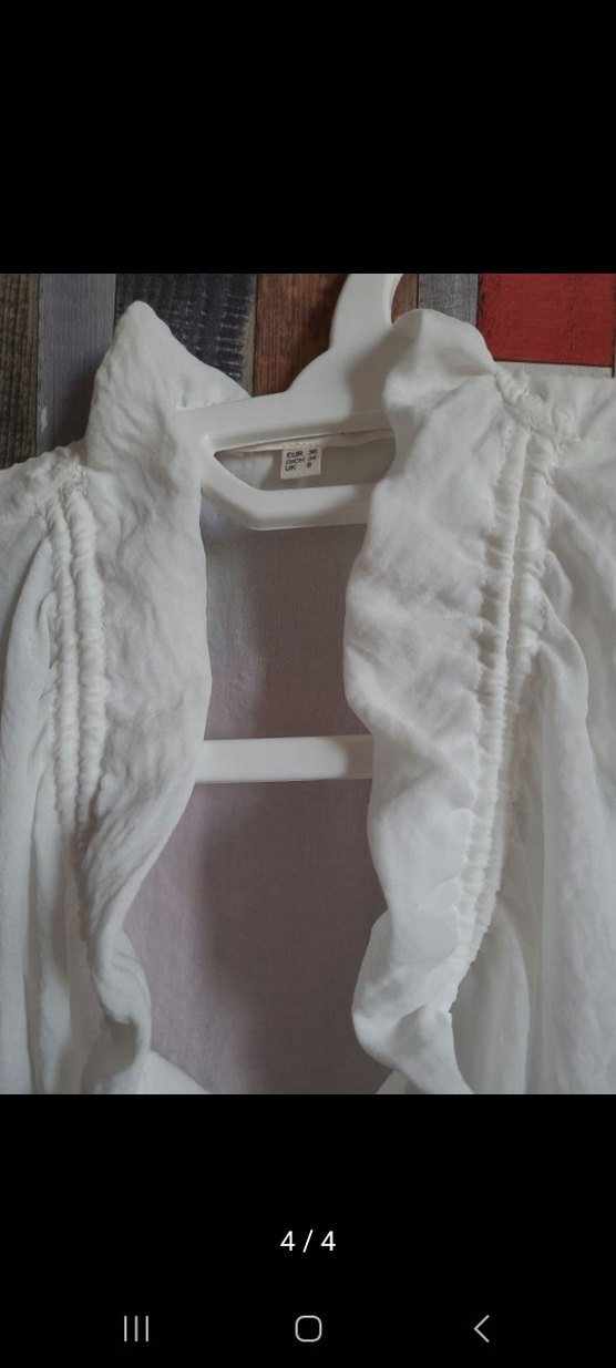 Düğmeli Beyaz  Bohem Halter Bluz - Görsel 4