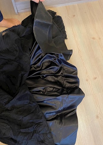 LACRİMA marka Siyah Drapeli Uzun Abiye Elbise - Görsel 11