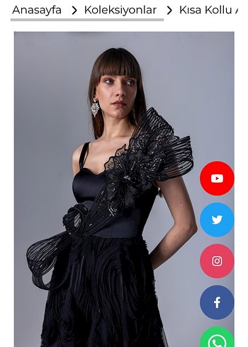 LACRİMA marka Siyah Drapeli Uzun Abiye Elbise - Görsel 3