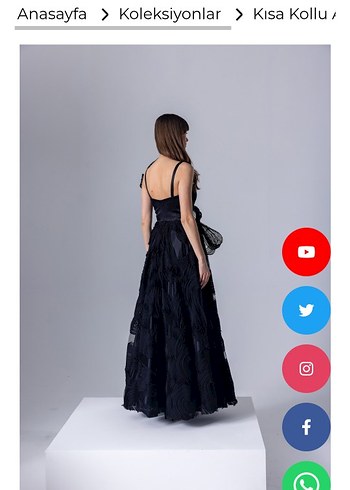 LACRİMA marka Siyah Drapeli Uzun Abiye Elbise - Görsel 4