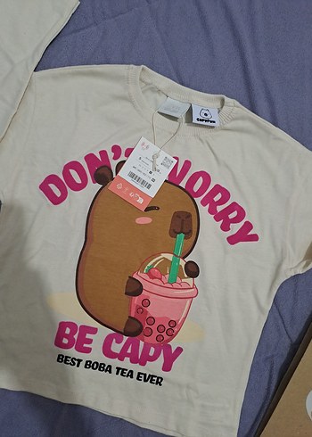 Kız Çocuk Baskılı Uzun Kollu Tişört - Görsel 2