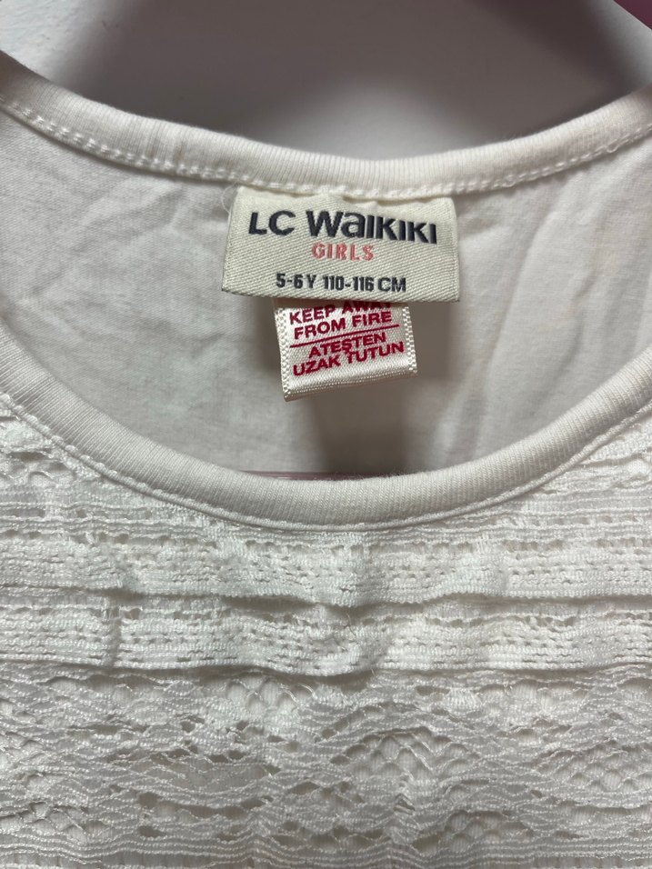 Çiçek Desenli Tül Detaylı Kız Çocuk Elbise - Görsel 3