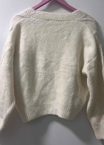 Beyaz Örgü Kadın Hırka - Görsel 3