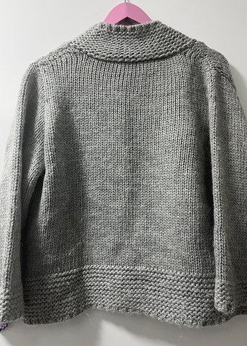 Gri Midi Denim Kadın Hırka - Görsel 3