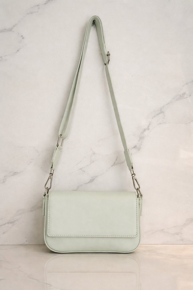 Beyaz Deri Kemerli Walentia Kadın Çanta - Görsel 4