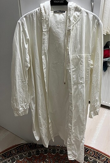 LCW beyaz kapüşonlu tunik gömlek