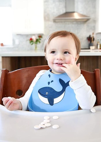 Make My Day Mavi Balina Baskılı Bebek Önlüğü - Görsel 3