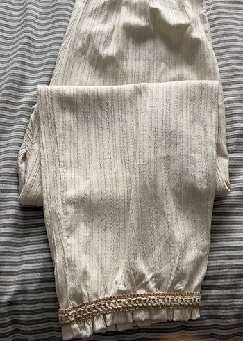 Püsküllü Uzun Kollu Beyaz Bohem Keten Tunik - Görsel 4