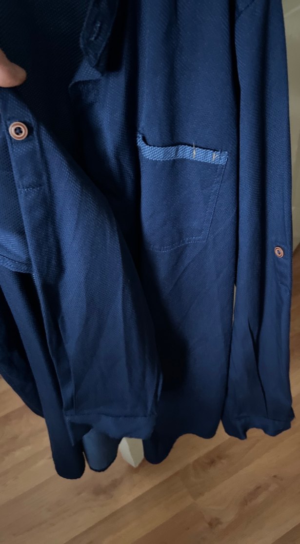 Erkek Lacivert Denim Gömlek - Görsel 2