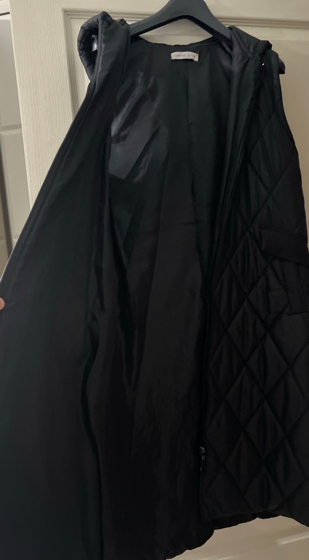 Siyah Kapitone Uzun Kadın Yelek - Görsel 3