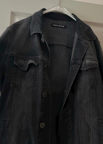 Mavi Jeans Siyah Düğmeli Bol Kesim Midi Kot Ceket