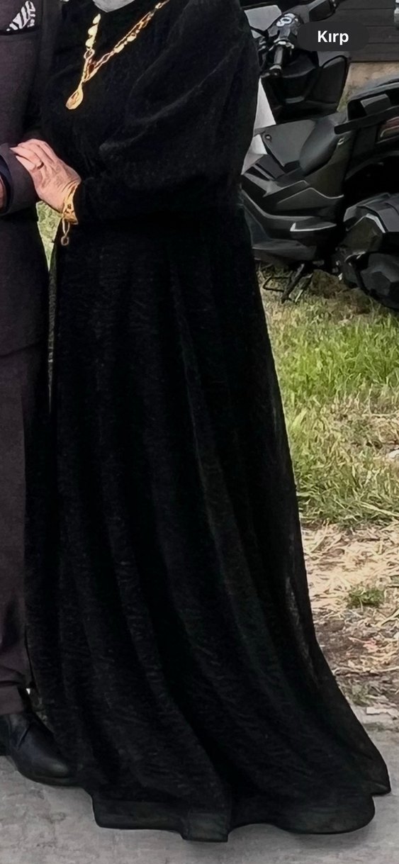 Uzun Siyah Drapeli Bohem Parti Elbisesi - Görsel 2